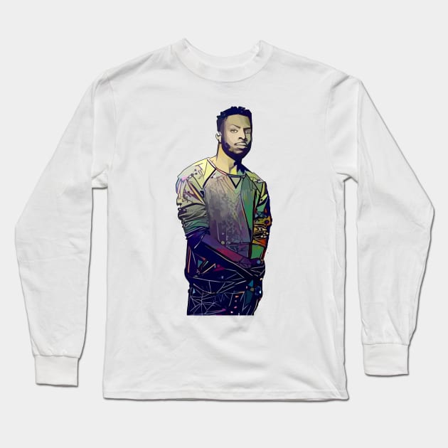 Abstract Isaiah Rashad Long Sleeve T-Shirt by stilldan97